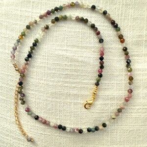 NIB CHG Gemimpressions Tourmaline Faceted Beaded Stone Crystal Gem Necklace!